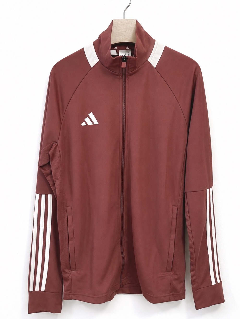adidas Men's Sereno Cut 3-Stripes Slim Track Jacket Medium Lightweight Crimson